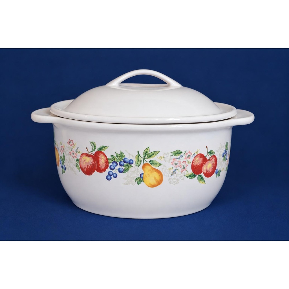 Corelle Coordinates CHUTNEY FRUIT Stoneware 1.5 qt Covered Casserole Dish, 2000s